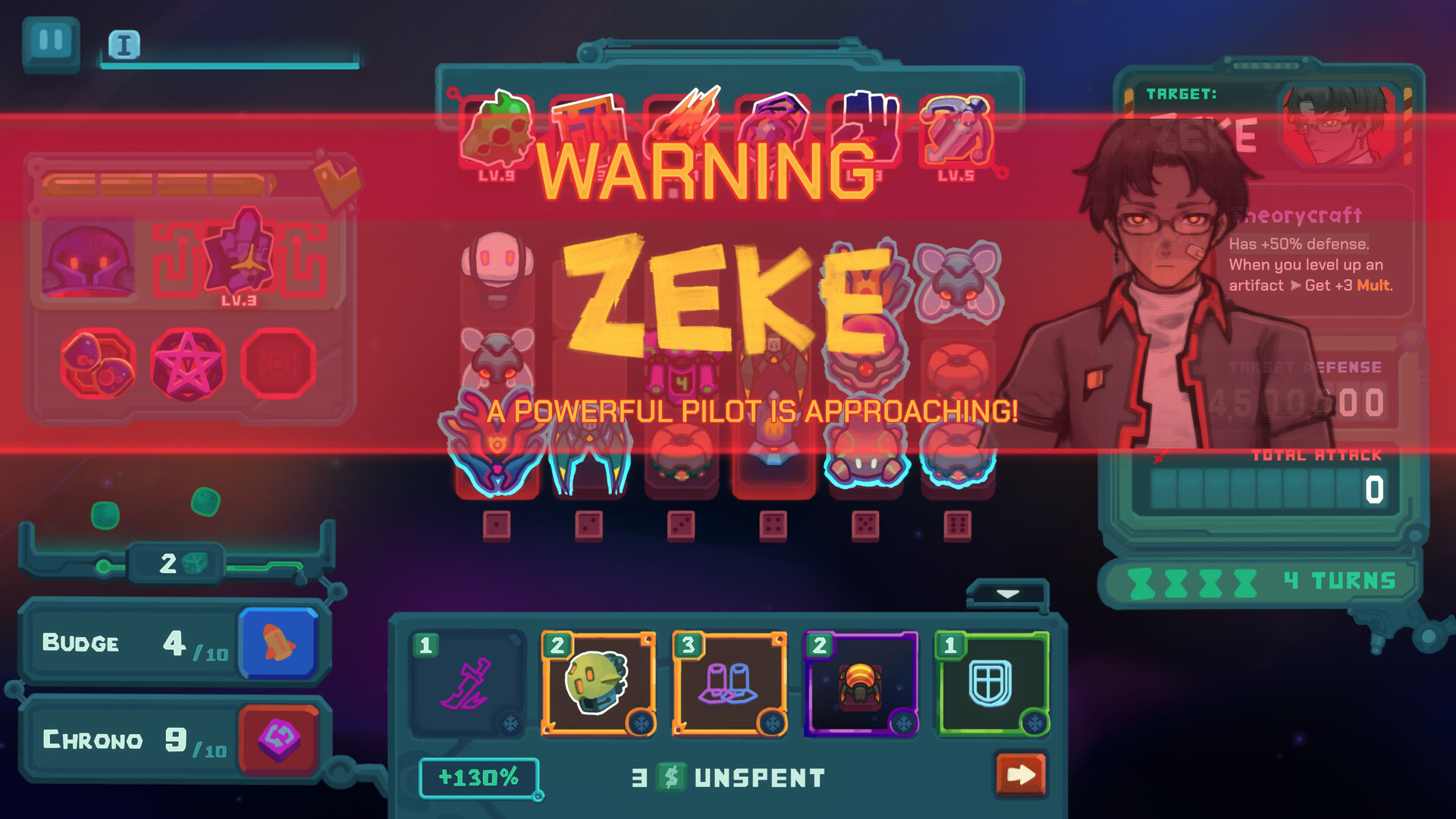 The official Dicevaders Pilot warning screen announcing Zeke