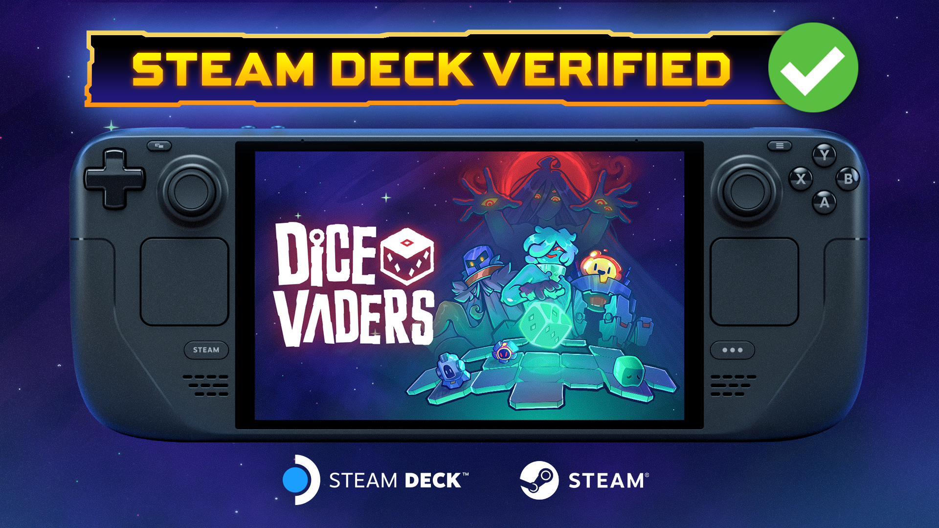Official Dicevaders Steam Deck Verified announcement graphic